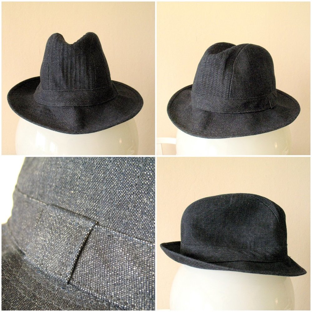 Gap Denim Hat Trilby Style Dark Blue